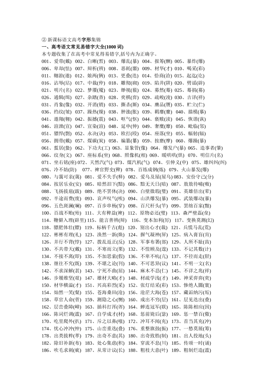 语文高考常考字形整理_第1页