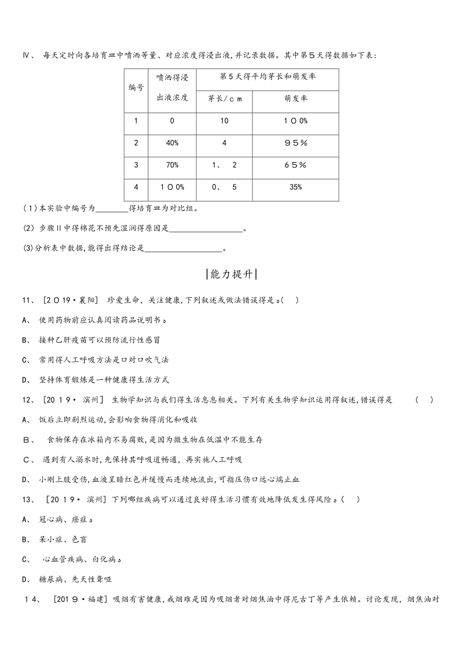 课时训练21 现代生活与人类的健康_第3页