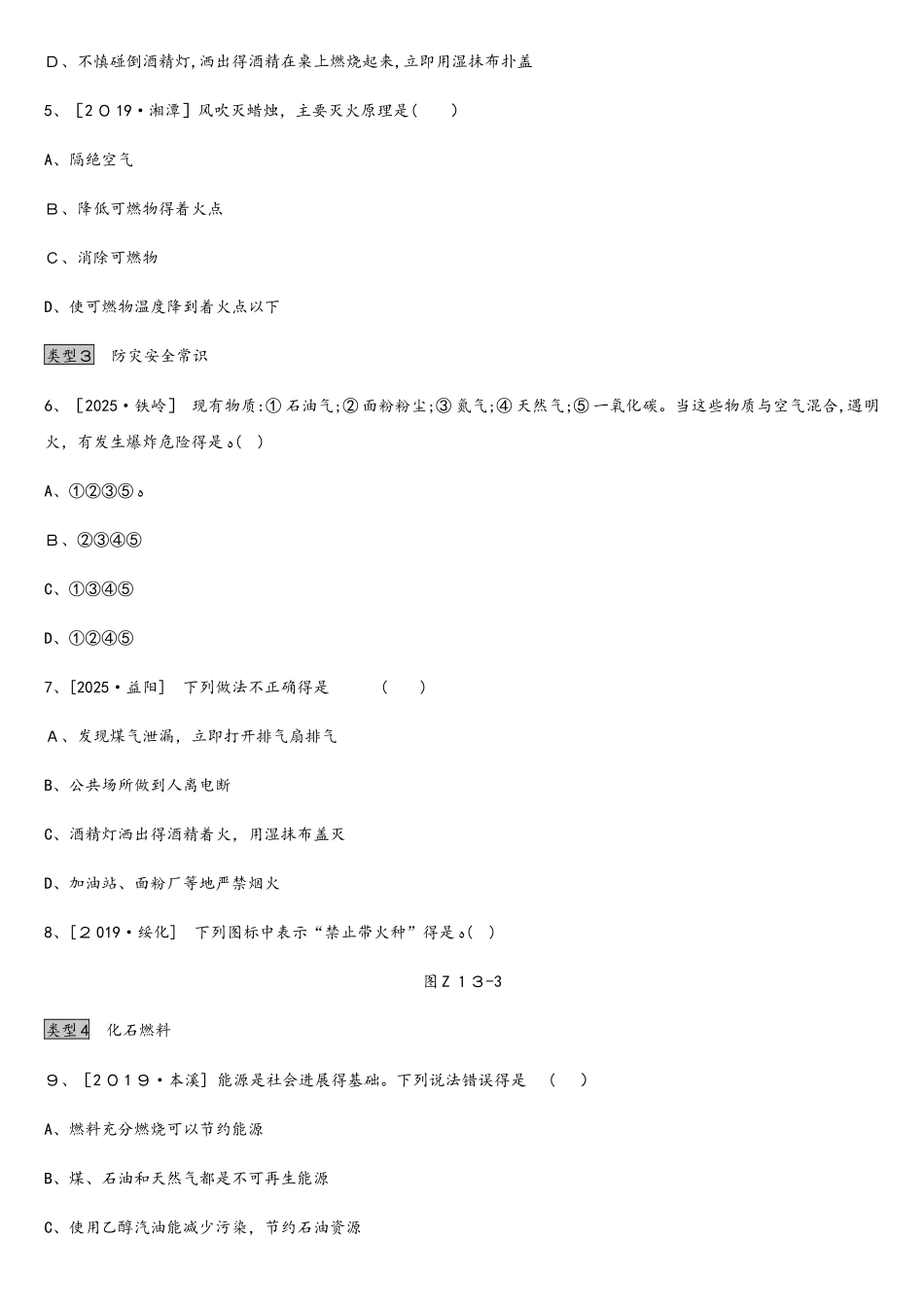 课时训练13  燃烧和灭火　燃料、能源和环境_第2页