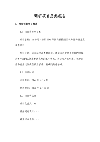 调研项目总结报告