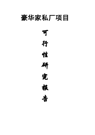 豪华家私厂项目可行性研究报告书