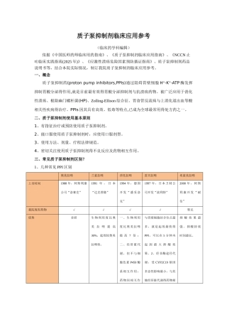 质子泵抑制剂用药参考