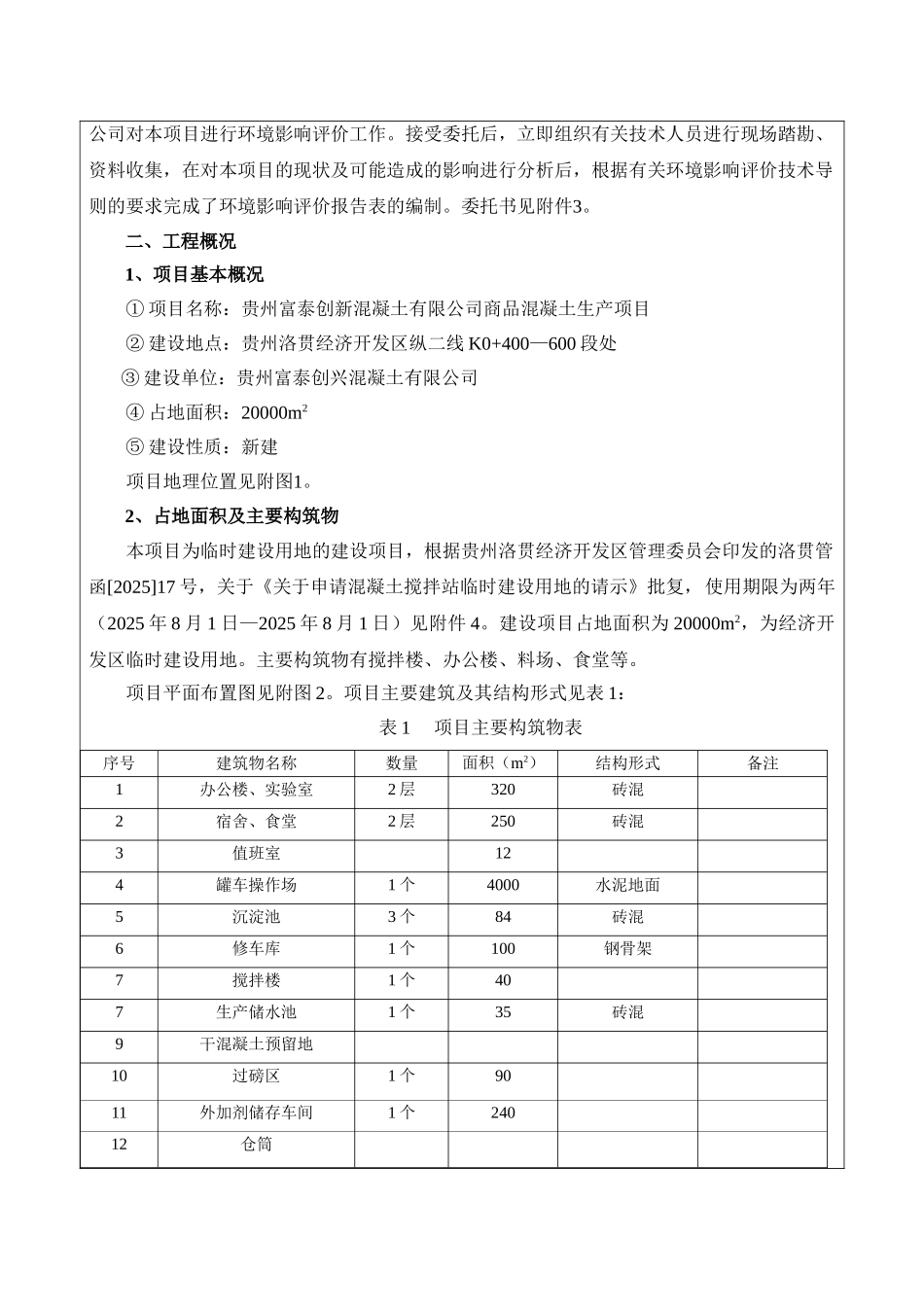 贵州富泰创兴混凝土有限公司商品混凝土生产项目环境影响评价报告表_第3页
