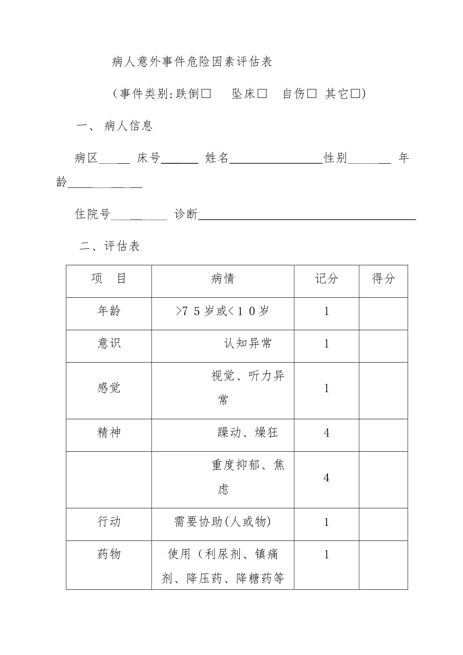 跌倒坠床风险评估_第3页