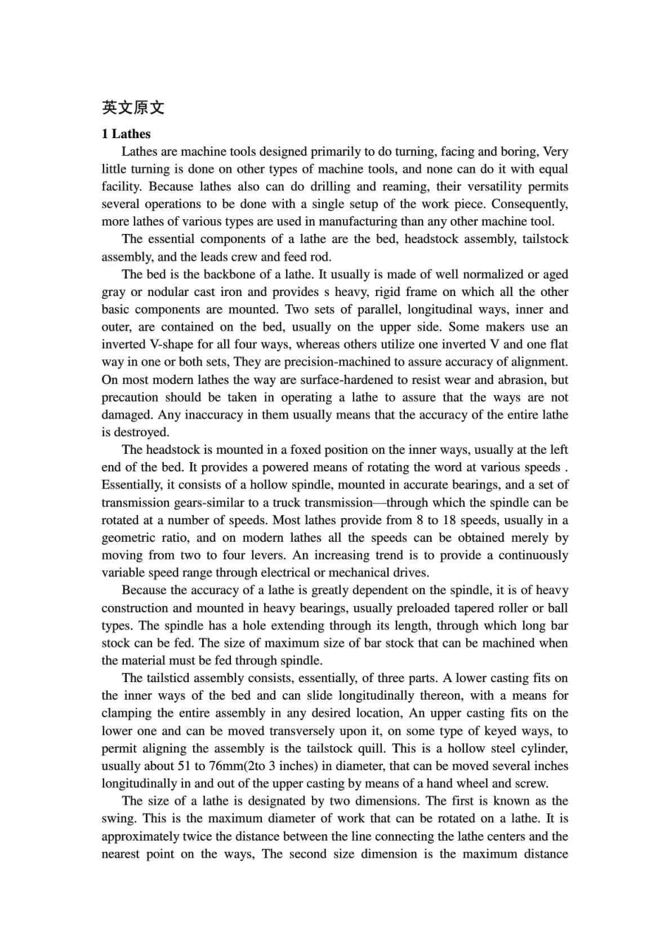 车床-外文翻译本科学位论文_第1页