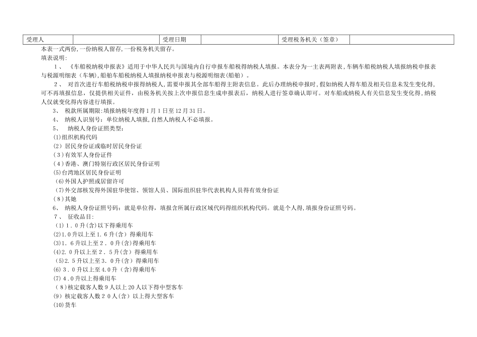 车船税纳税申报表及附表_第2页