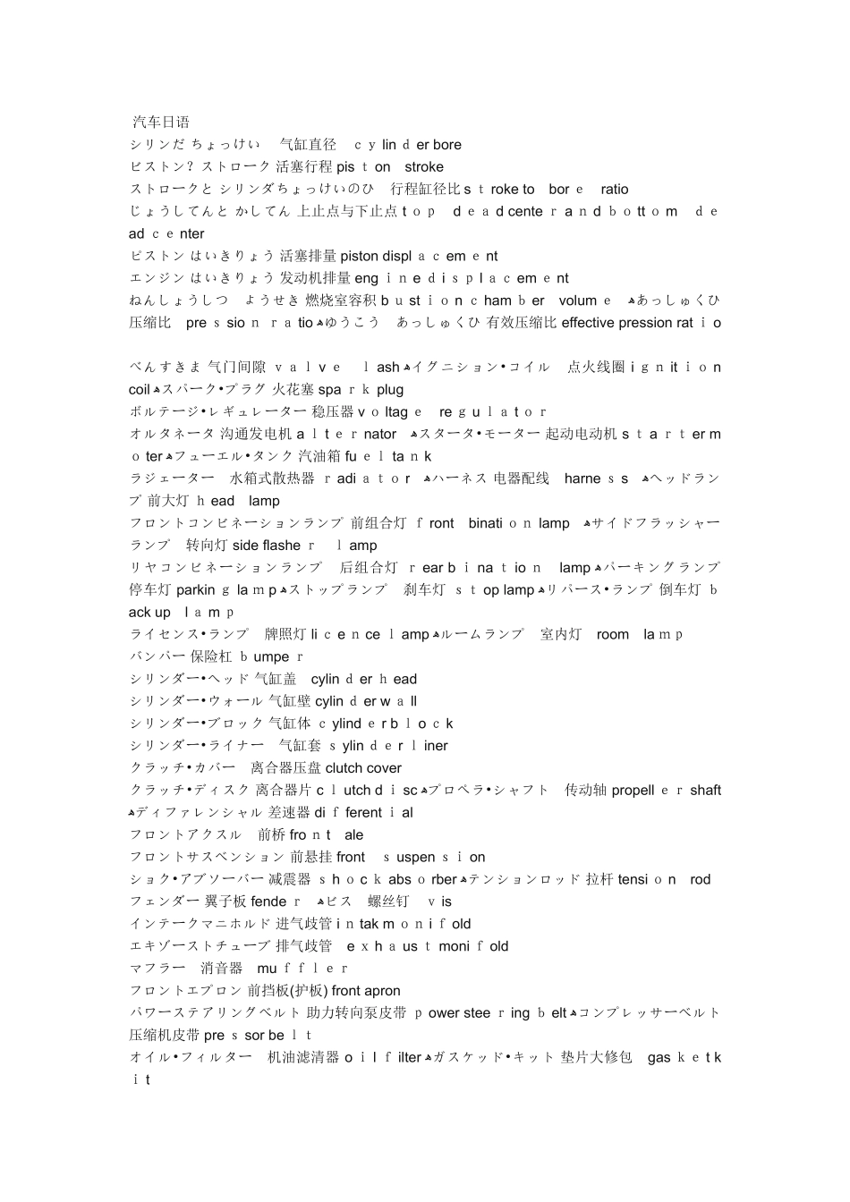 车辆相关日语_第1页
