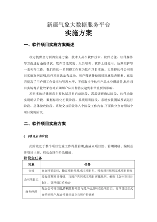 软件系统实施方案