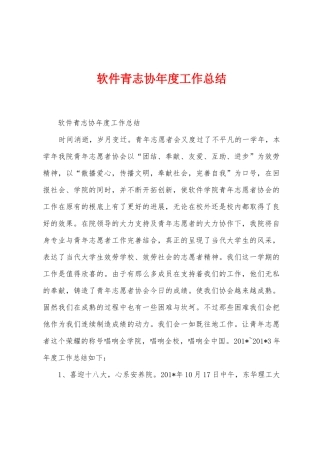 软件青志协年度工作总结