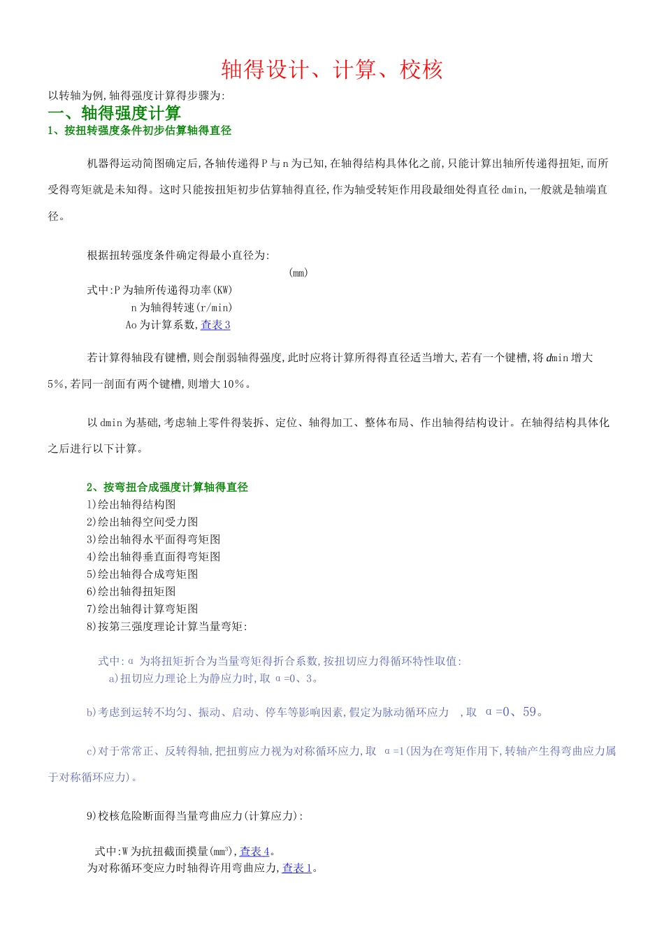 轴的设计、计算、校核_第1页