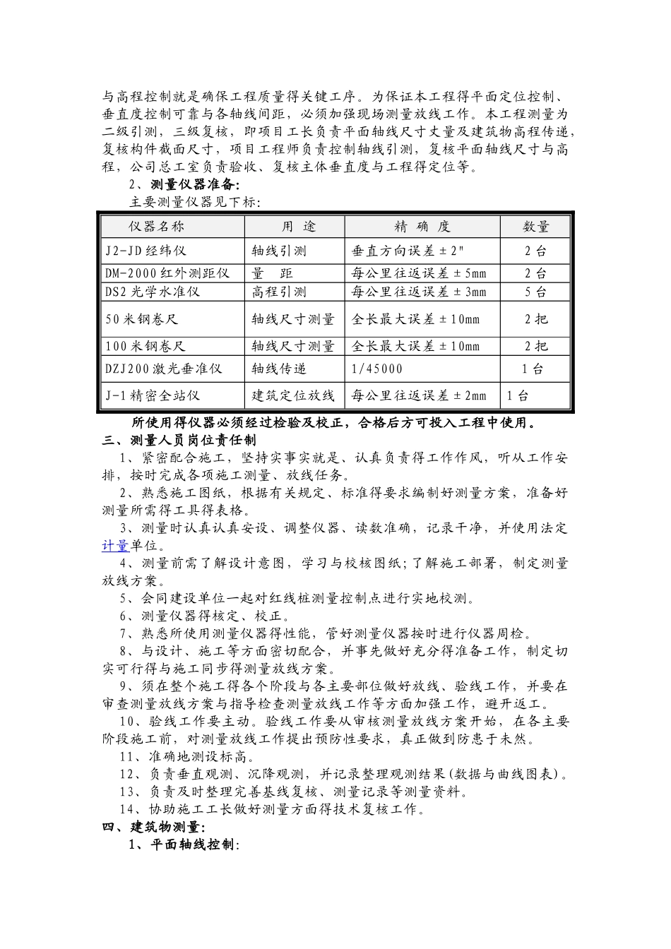 轴线、标高测量控制方案_第2页