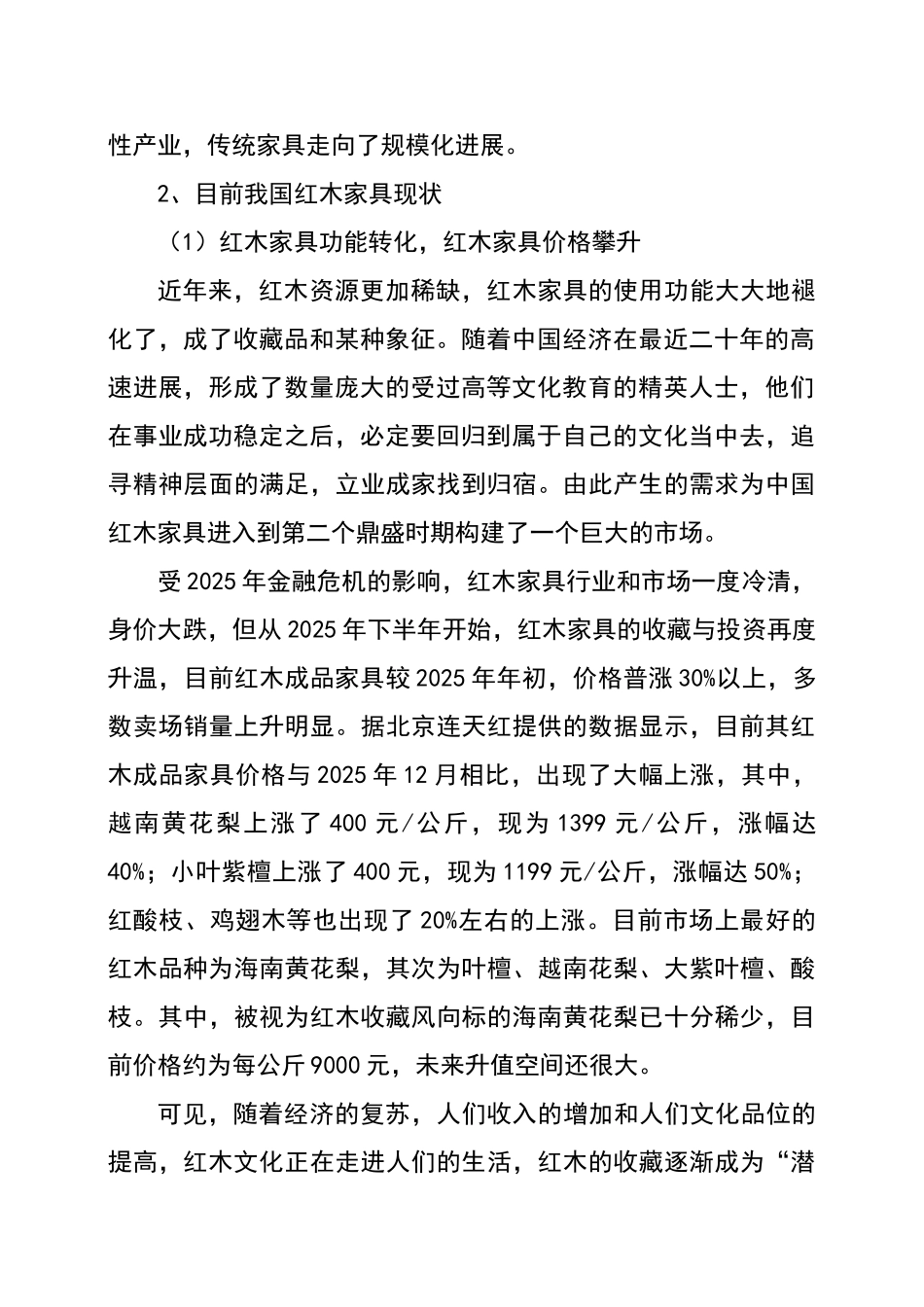 辉煌红木家具店投资项目可行性研究报告_第3页