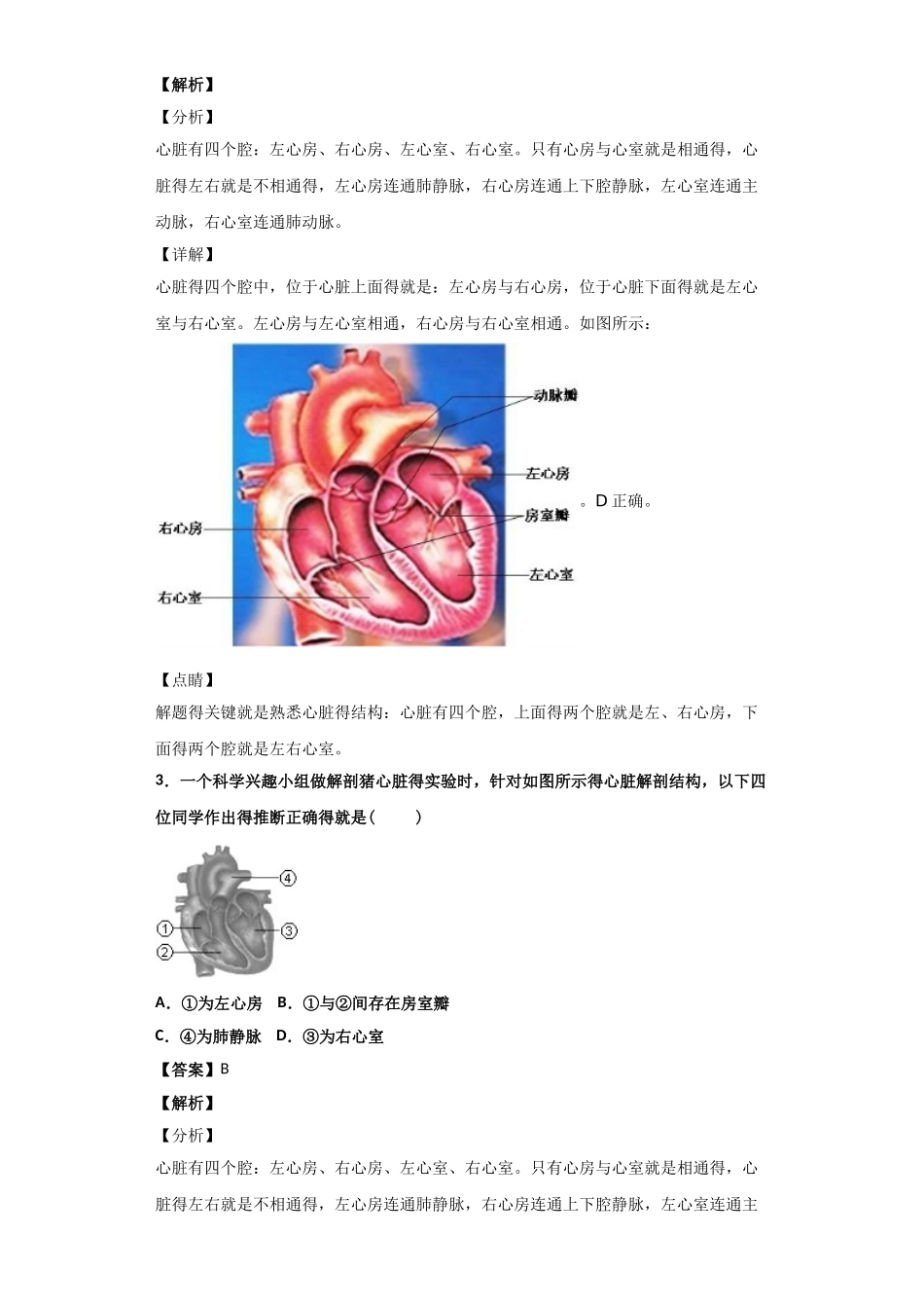 输送血液的泵——心脏习题_第2页