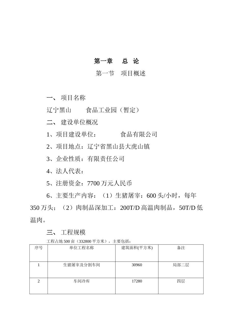 辽宁黑山生猪屠宰及肉制品深加工项目建议书_第3页