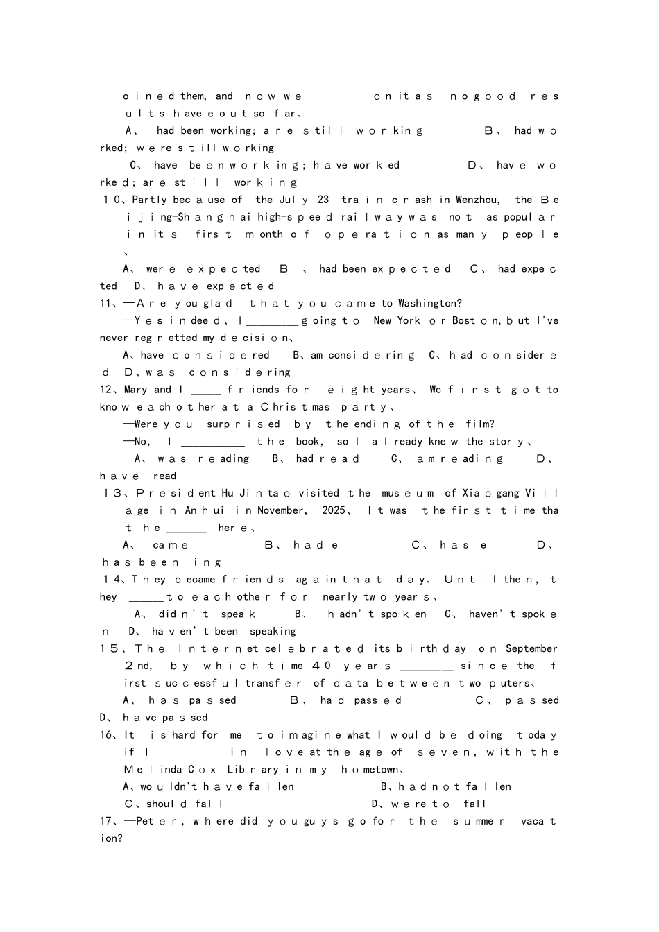 过去完成时及其被动式专项习题_第2页