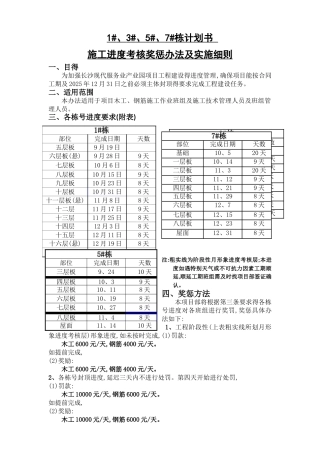 进度考核奖惩办法