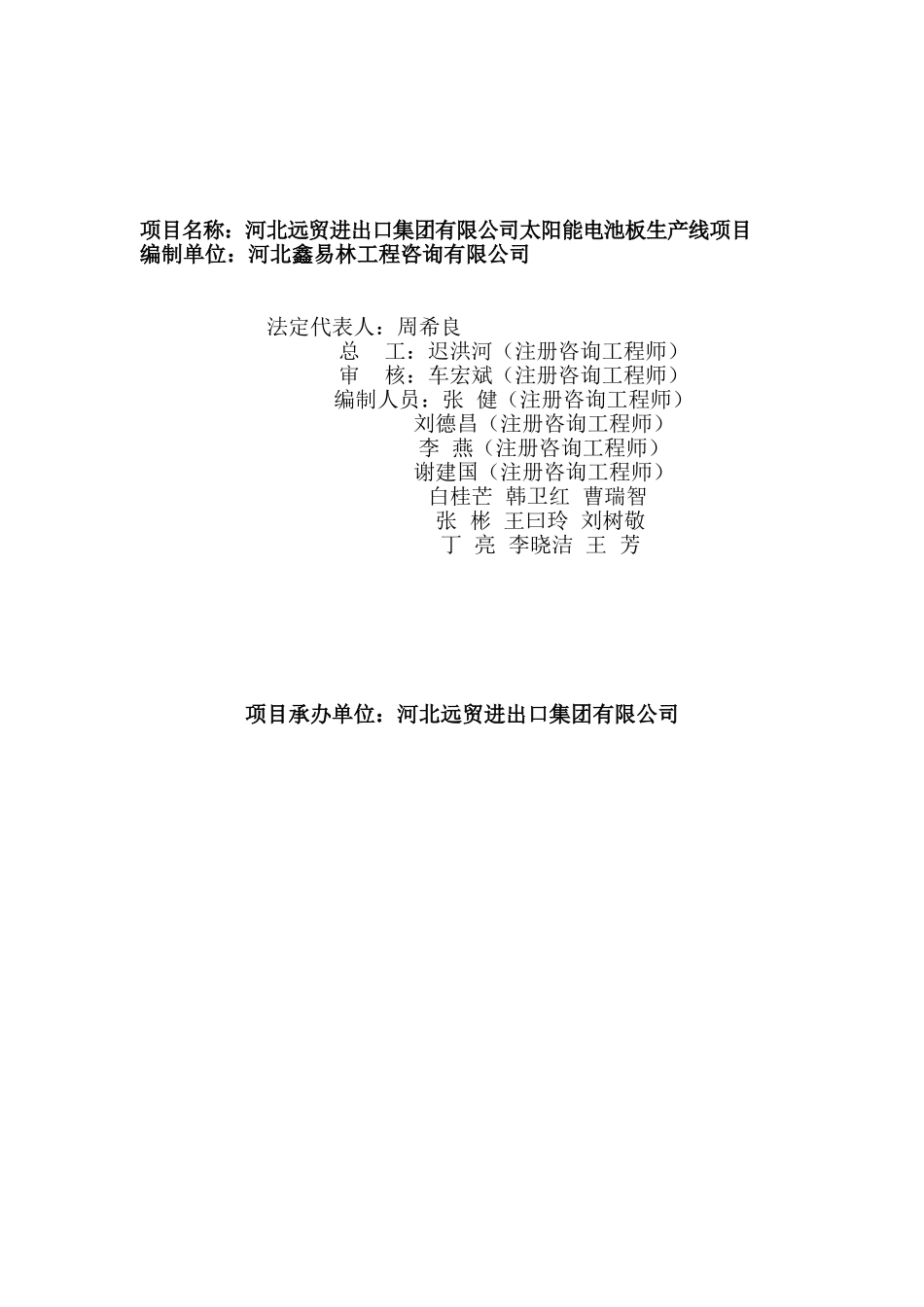 远贸进出口集团有限公司太阳能电池板生产线项目可行性研究报告_第3页