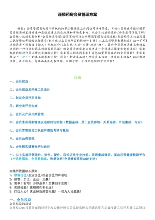 连锁药房会员管理方案