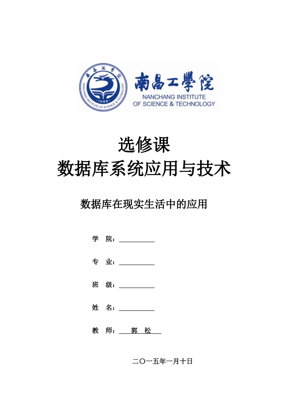 选修课-数据库系统应用与设计-论文_第1页