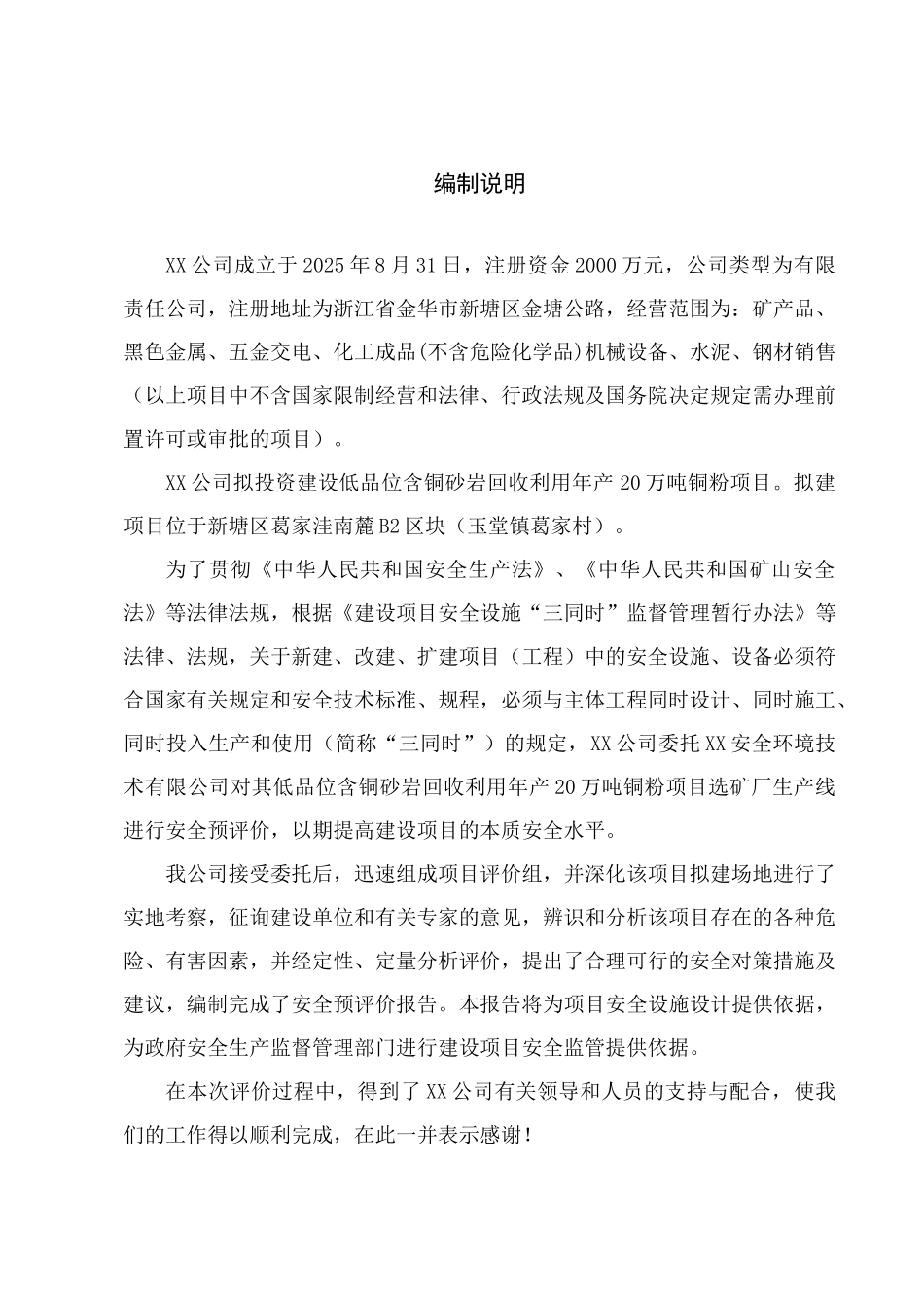 选矿厂预评价报告_第1页