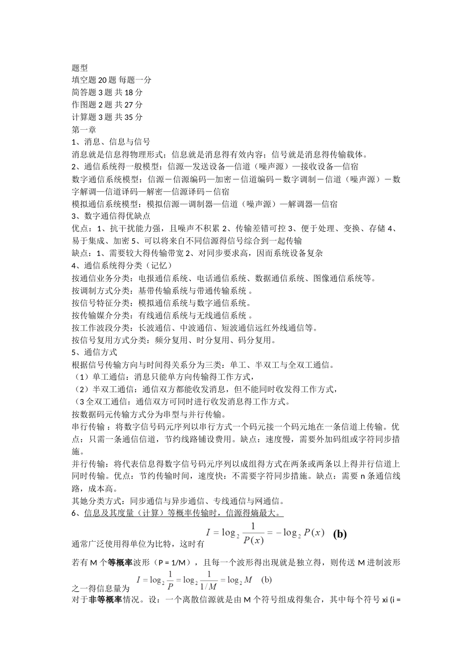 通信原理复习题_第1页