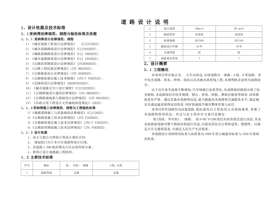 道路设计说明_第1页
