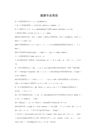遥感专业英语词汇