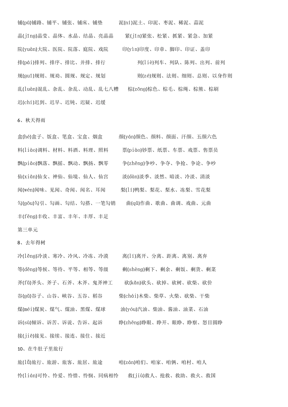 部编版2025三年级语文下册生字注音及组词_第2页