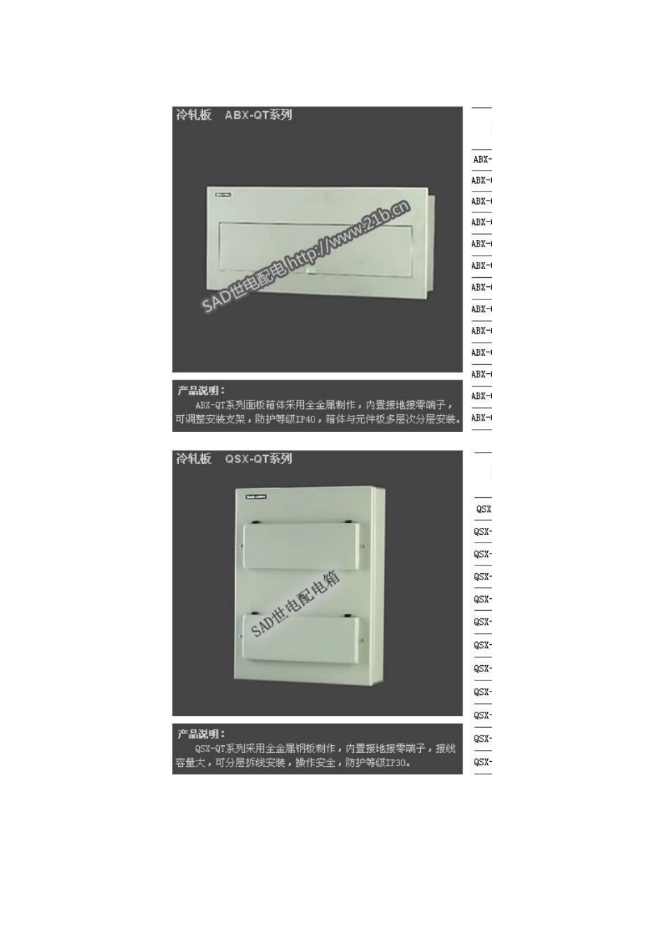 配电箱规格型号列表_第3页