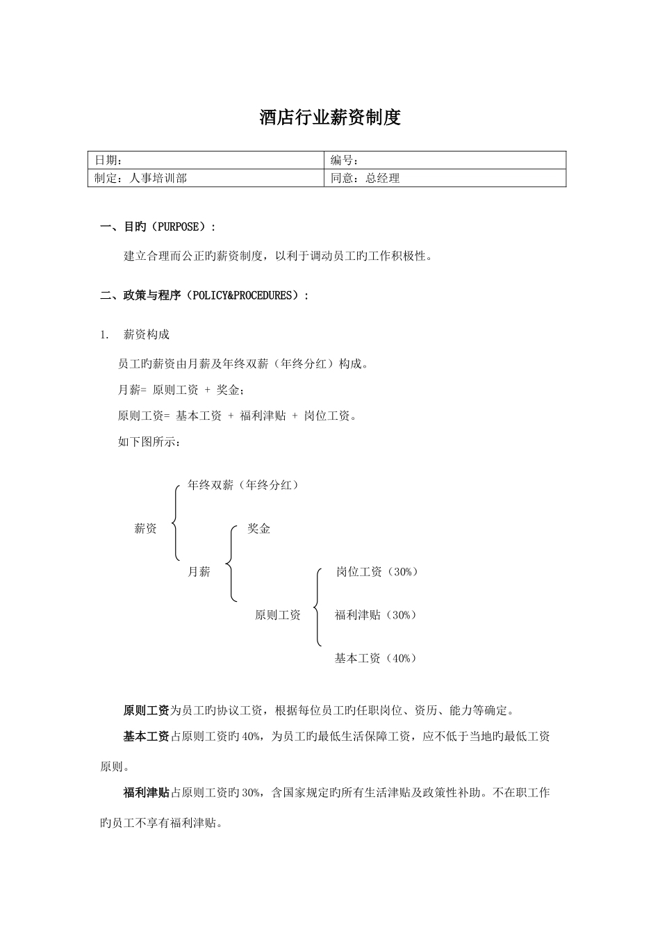 酒店行业薪资制度_第1页