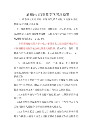 酒精事故专项应急预案
