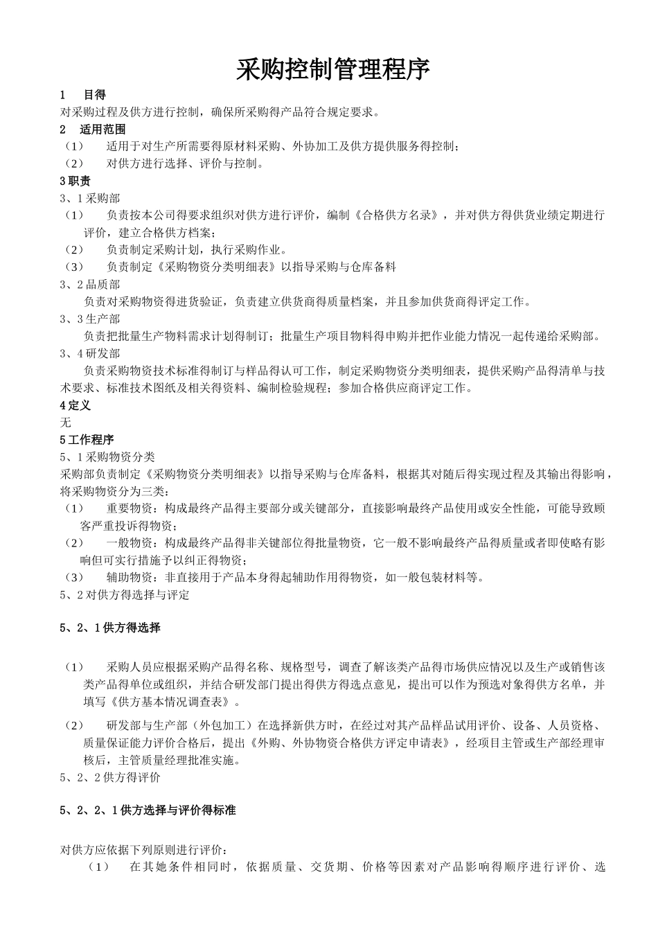 采购控制管理程序_第1页