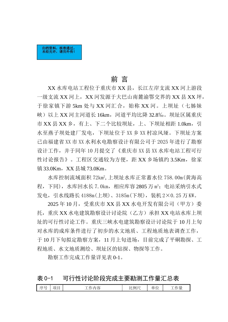 重庆市水库上坝址项目建设项目可行性研究报告_第1页