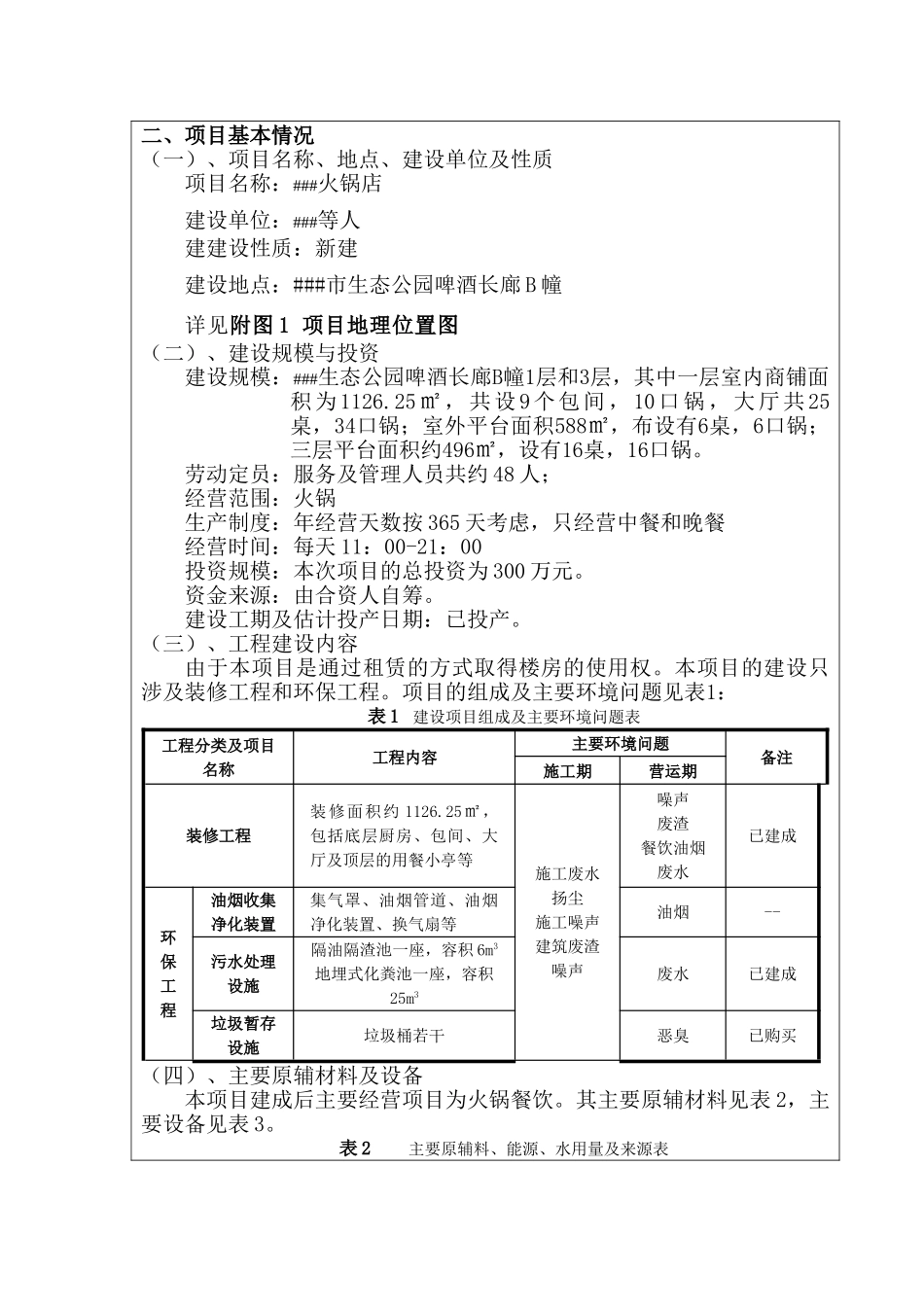 重庆某私家菜馆火锅店环境评估报告书_第3页