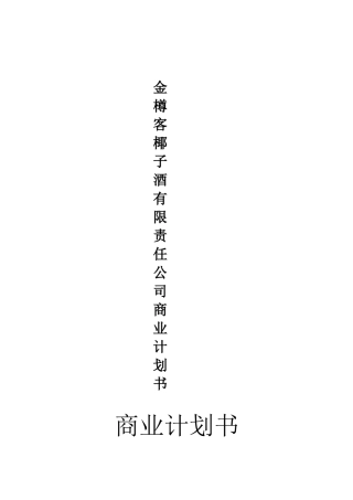 金樽客椰子酒有限责任公司商业计划书