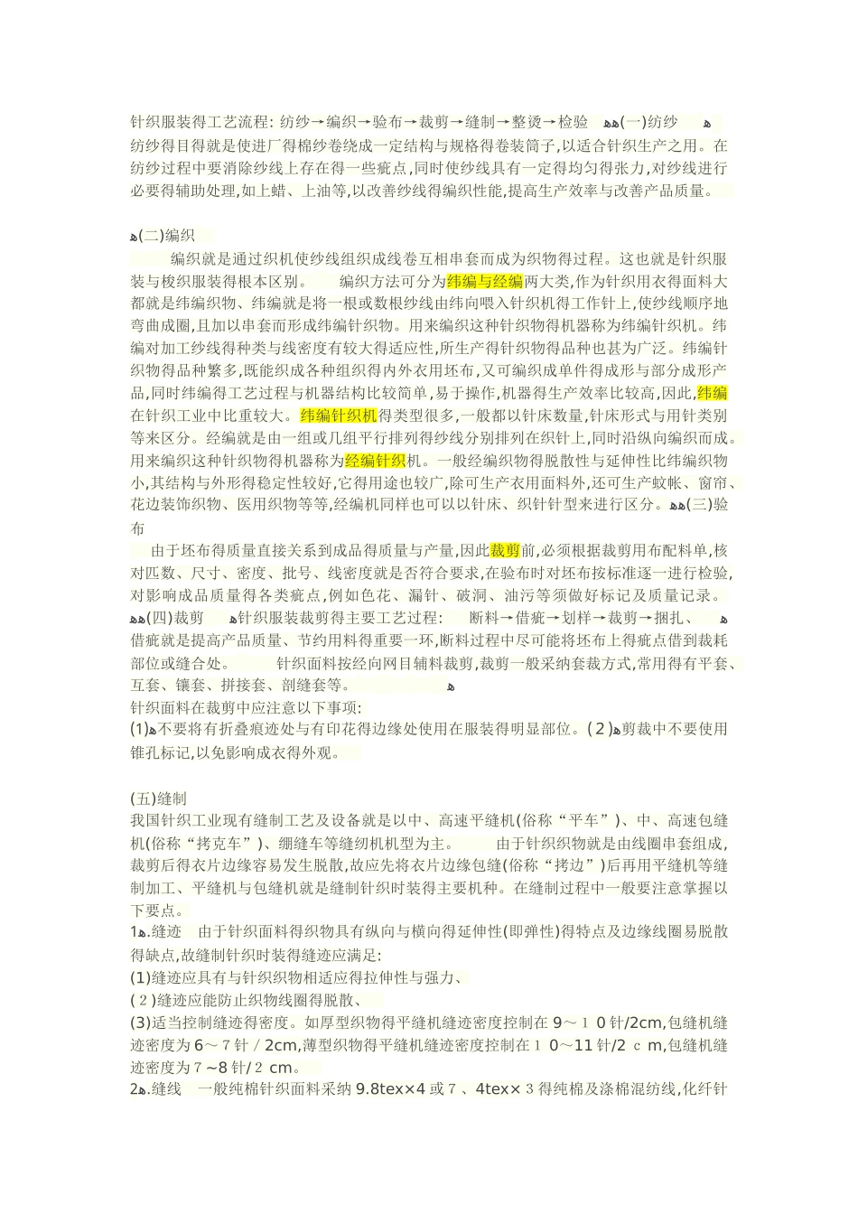 针织工艺流程_第1页