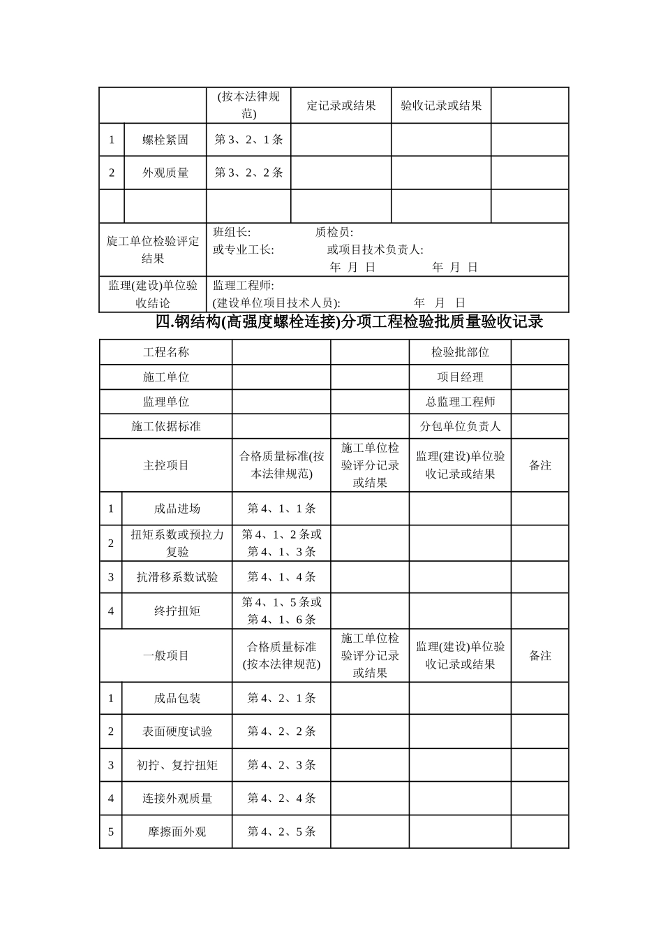钢结构质量检验记录表_第3页