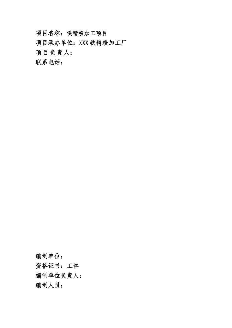 铁精粉加工项目可行性研究报告_第3页