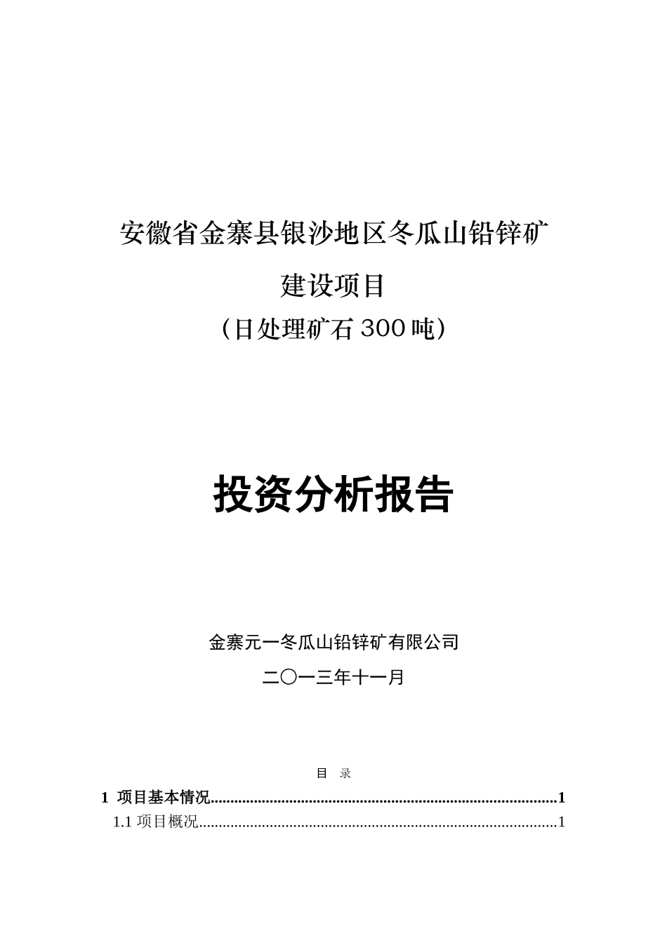 铅锌矿建设项目可行性研究报告_第2页