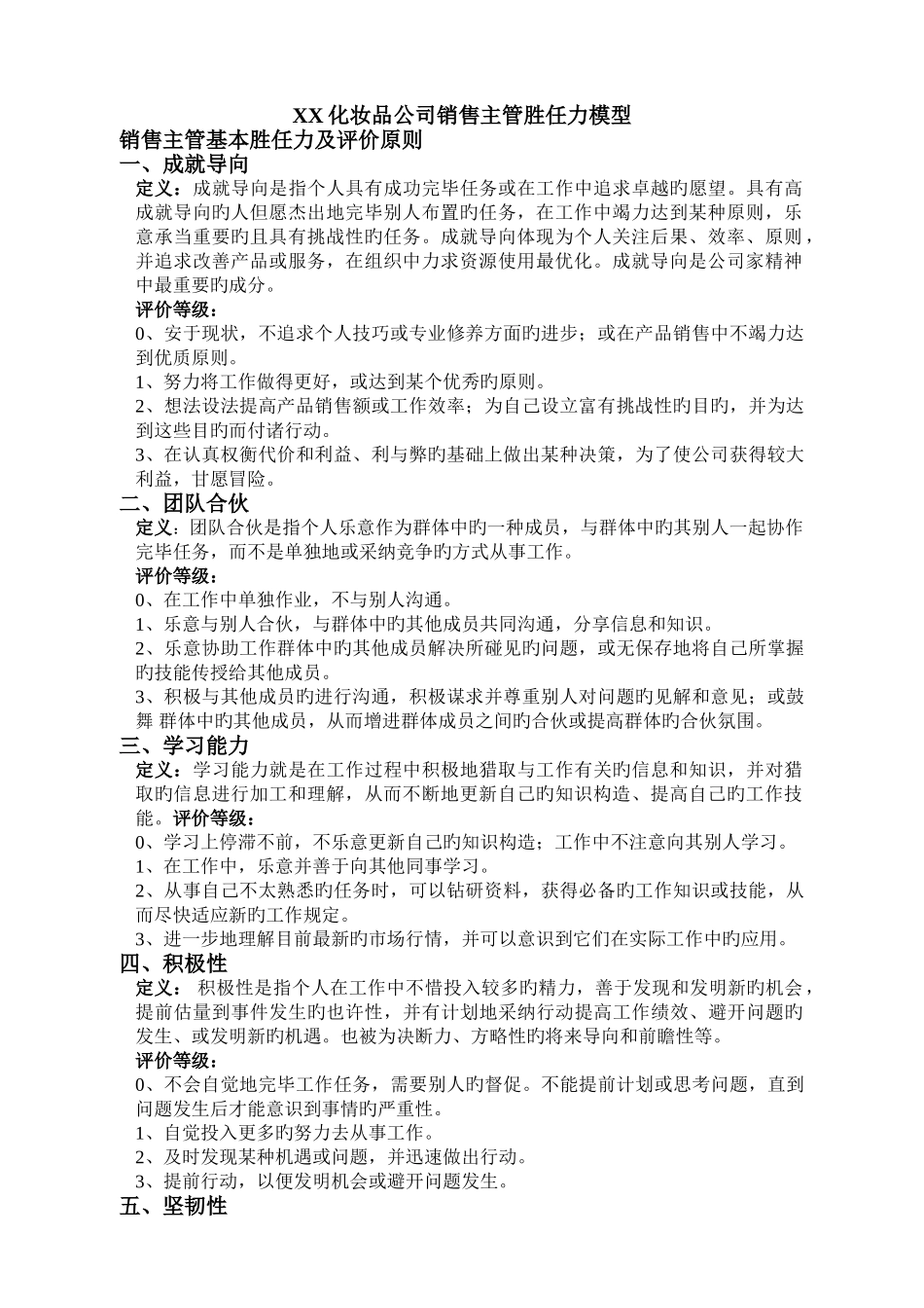 销售主管的胜任力模型_第1页