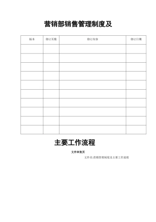 销售管理制度及主要工作流程