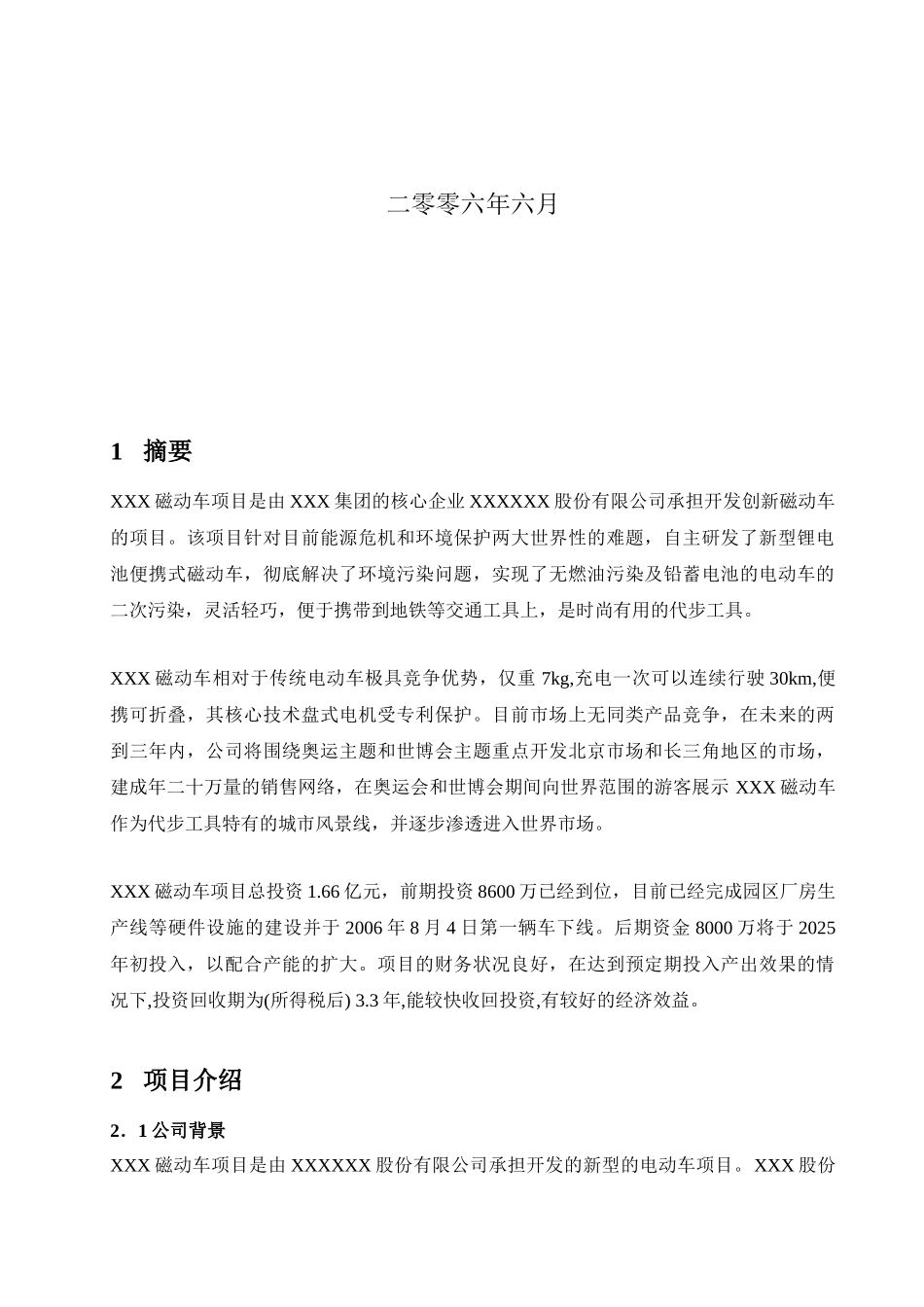 锂电高磁动力车项目商业计划书_第3页