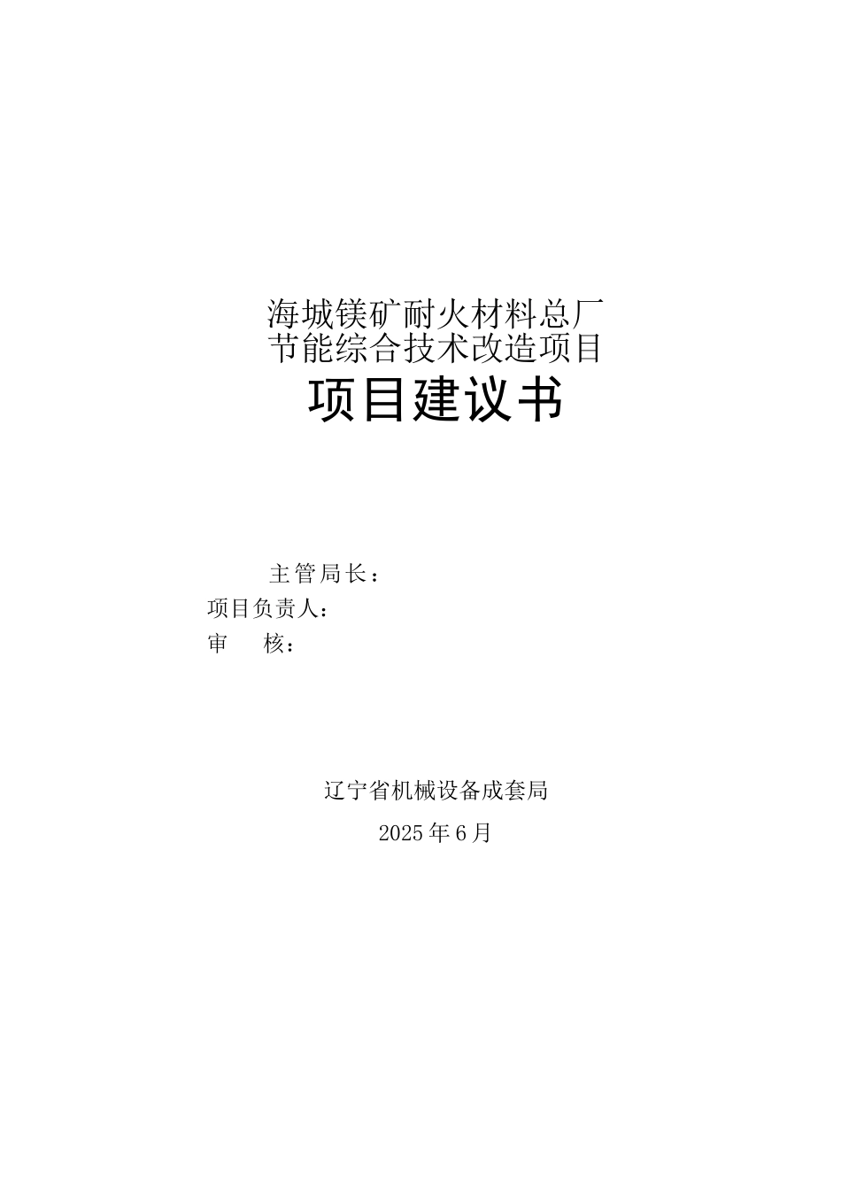 镁矿耐火材料总厂节能综合技术改造项目可行性研究报告_第2页