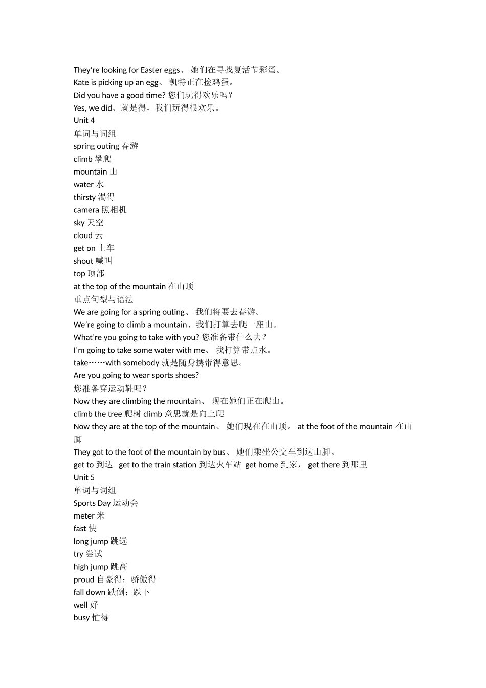 闽教版小学英语五年级下册知识点_第3页