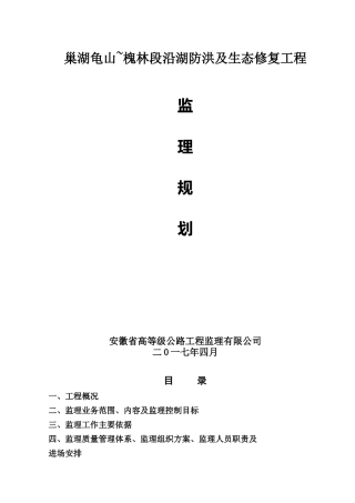 防洪及生态修复工程监理规划