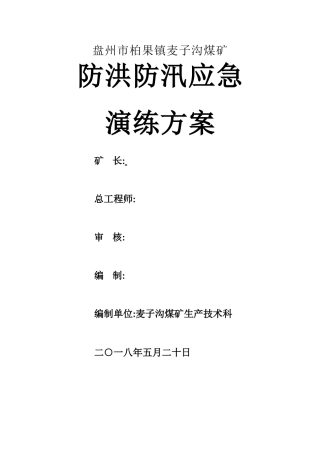 防洪防汛应急演练方案