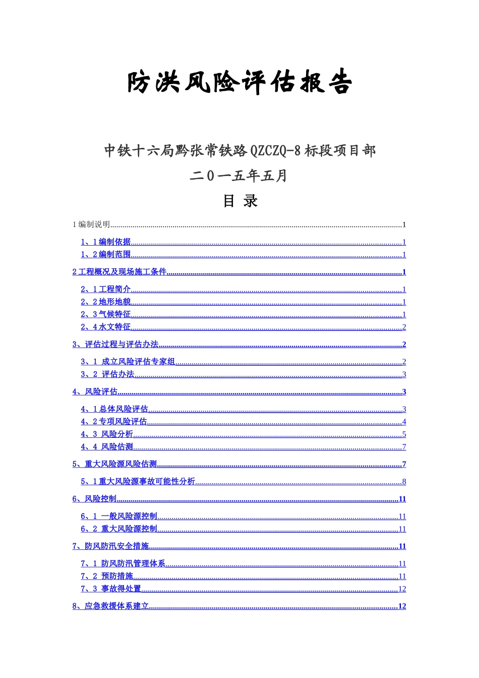 防洪风险评估报告_第1页