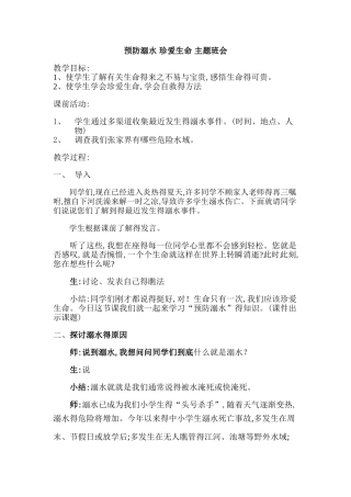 防溺水主题班会