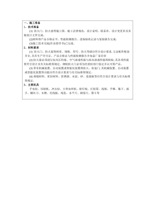 防火门窗技术交底