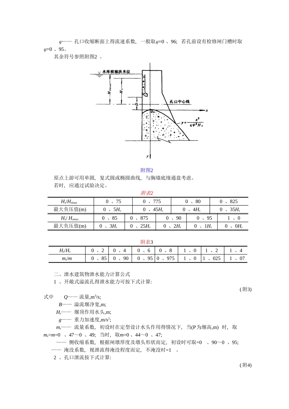 附录一  泄水建筑物水力设计计算公式_第2页